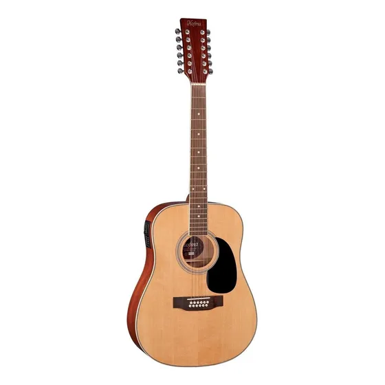 Violão acústico Hofma Preludio HE 215E12 para destros natural verniz brilhante