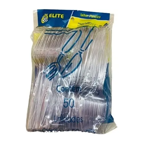 Garfo Refeição Descartável Resistente 18cm 200un Cristal