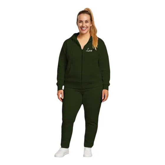 Conjunto Deportivo Curvy Tallas Extra Lxcurvy-400 Para Mujer Militar Lisa Xl