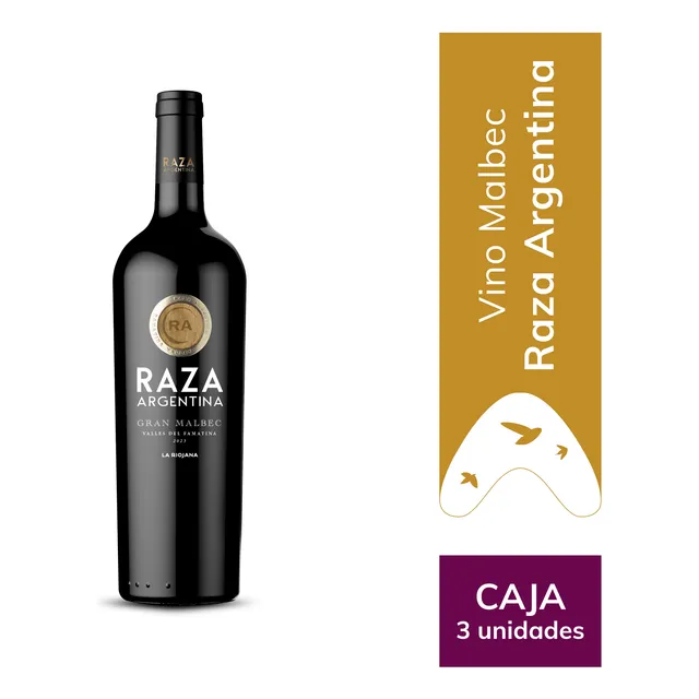 Vino Malbec Raza Argentina, Famatina Valley Caja X 3u