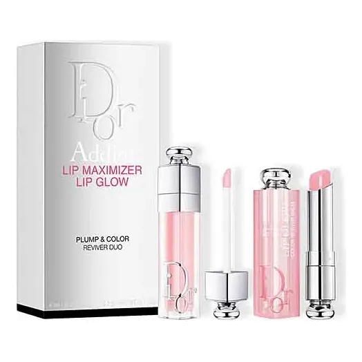 Dior Labial Set Travel Duo Lip Glow + Lip Maximizer Kit Pink