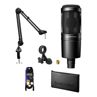 Kit Microfone Audio-technica At2020 +braço Suporte +cabo Xlr Kit Microfone Audio-technica At2020 +braço Suporte +cabo Xlr
