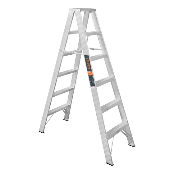3 Pzas Escalera De Tijera Doble, Tipo Ll, 5 Escalones, Trupe