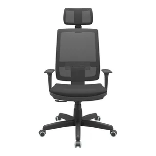 Cadeira Escritório Brizza Nr17 Relax Plaxmetal Ap Cabeça Cor Preto Material Do Estofamento Couro Sintético Cadeira Escritório Brizza Nr17 Relax Plaxmetal Ap Cabeça Cor Preto Material Do Estofamento Couro Sintético