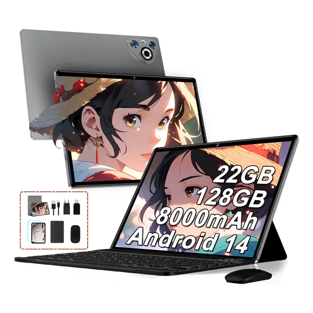 Android 14 Tablet 10'' 22+128gb 8000mah Con Teclado Mouse