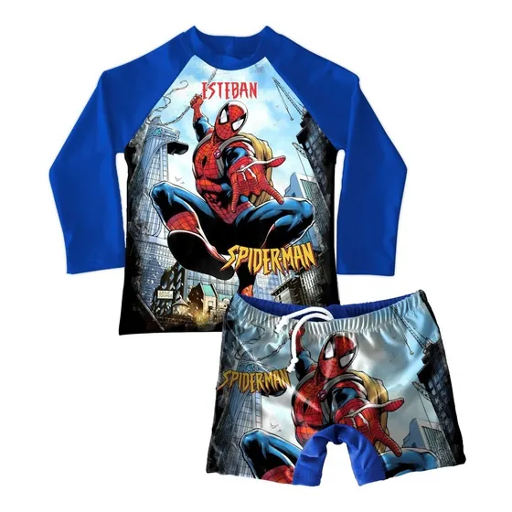 Conjunto De Traje De Baño Para Niño Spiderman 