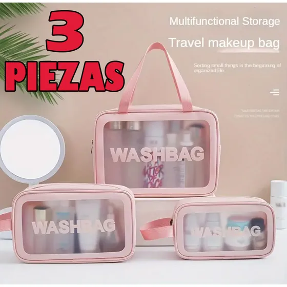 Juego De 3 Piezas Porta Cosmeticos Impermeable Viajero