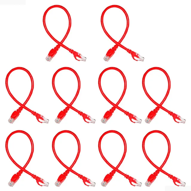 Cable De Red Ethernet Cat6 30cm Rojo P6003r 100%cobre 10pzas