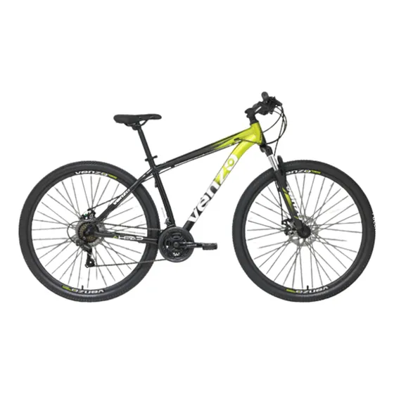 Bicicleta Venzo R29  Ahead 3x7 21 Vel Shimano Disco Mecanic Negro/amarillo M