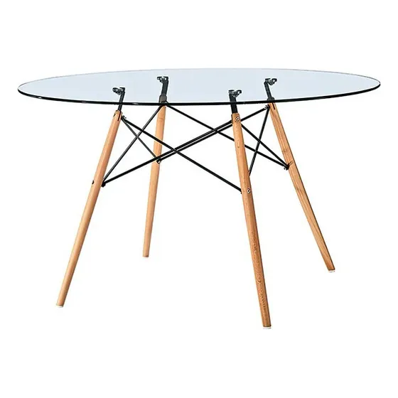 Mesa De Comedor Eames Redonda Vidrio 100 Cm - Combohome