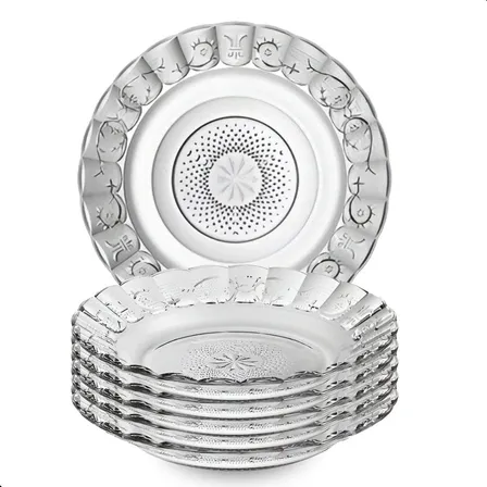 Jogo De Pratos Fundos Com 6 Peças Egípcios Transparente