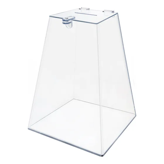 Urna Pirâmide De Acrílico Transparente - 30x20x12