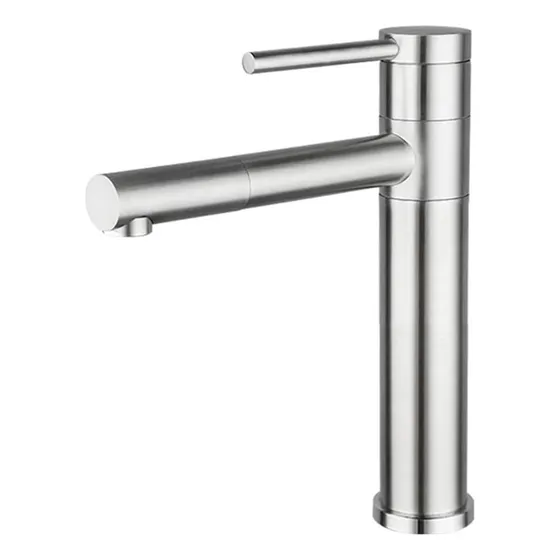 Grifo Lavabo Giratorio 360 Grado Mezclador Agua Fria Acero