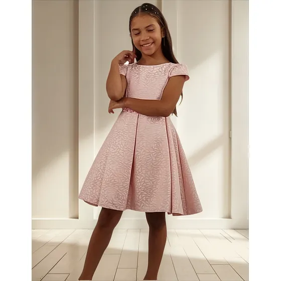 Vestido Tableado Rosa Fiesta Niñas