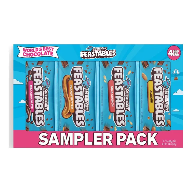 Mrbeast Feastables Chocolates 4 Barras 60g C/u