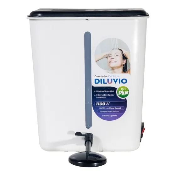 Ducha Calefón Eléctrico Diluvio Plus Con Tablero Y Cable