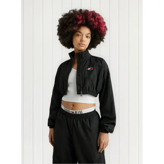 Chaqueta Cropped Mujer Negro Tommy Jeans
