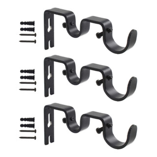 Soporte Set 3 Cortinero Doble Para Pared Ajustable Gancho Soporte Set 3 Cortinero Doble Para Pared Ajustable Gancho