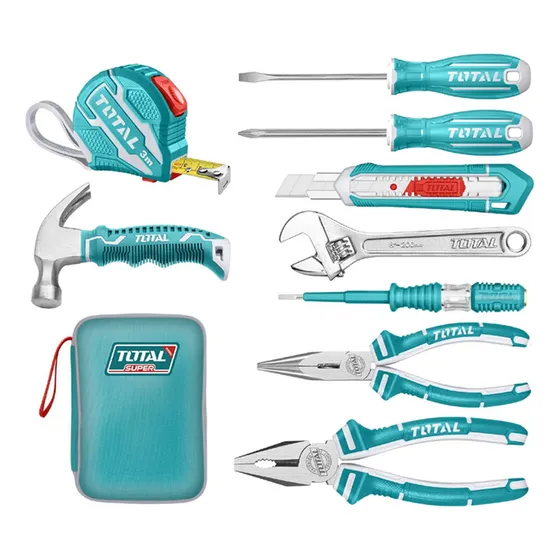 Kit Herramientas Manuales 9 Pcs Estuche Total Thkthp90097 Color Turquesa