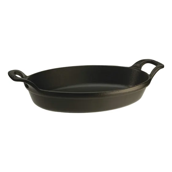 Plato Para Horno (hierro Fundido Ovalado Color Negro Mate 44