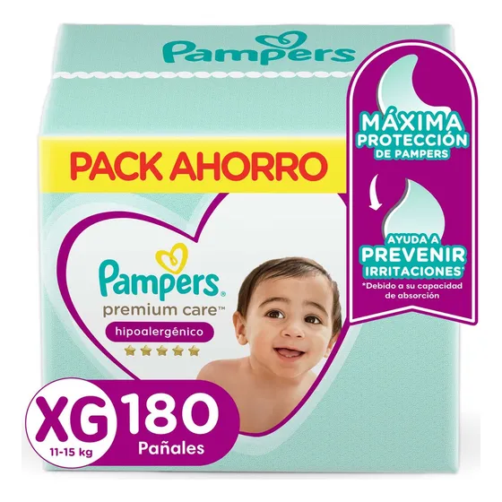 Pañales Pampers Premium Care Talla XG 180 Un