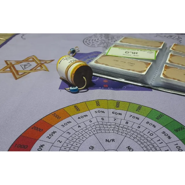 Péndulo Hebreo De Madera Mandala - Super Kit Esotérico Lila