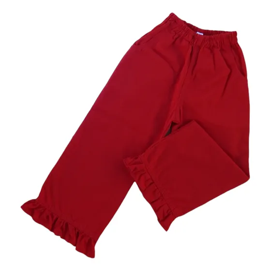 Pantalón Gabardina Tiki Niña Con Volados Talles  1 Al 12