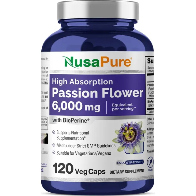 Suplemento Flor De La Pasión 6000 Mg Nusapure 120 Cápsulas Sin Sabor