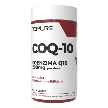Coenzima Q10 200mg 100% Pura Alta Absorção Coq 10 60 Cápsulas