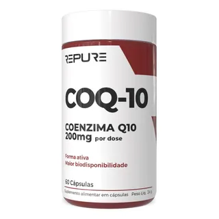 Coenzima Q10 200mg 100% Pura Alta Absorção Coq 10 60 Cápsulas