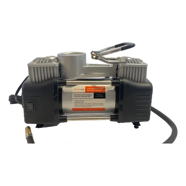 Compresor Doble Pistón Bolso Linterna Inflador Auto Suv 4x4