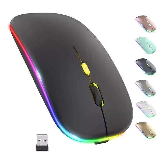 Mouse Inalambrico Recargable Bluetooth Ergonomico 3b Luz Led