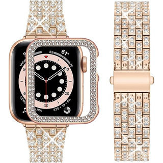 Correa Y Case Protector Dama Mujer Para Apple Watch Diamante Correa Y Case Protector Dama Mujer Para Apple Watch Diamante