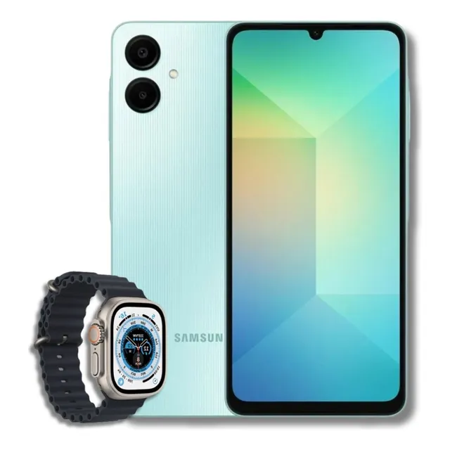 Celular Samsung Galaxy A06 4/64 Gb Verde + Smartwatch De Regalo