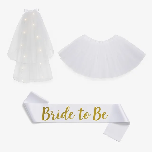 Kit Despedida De Soltera Tutu Bride To Be Velo Y Banda