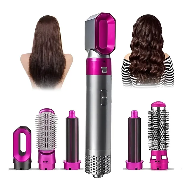 Cepillo Secador De Pelo Rizador 5 En 1 Ondas Anchas Angostas