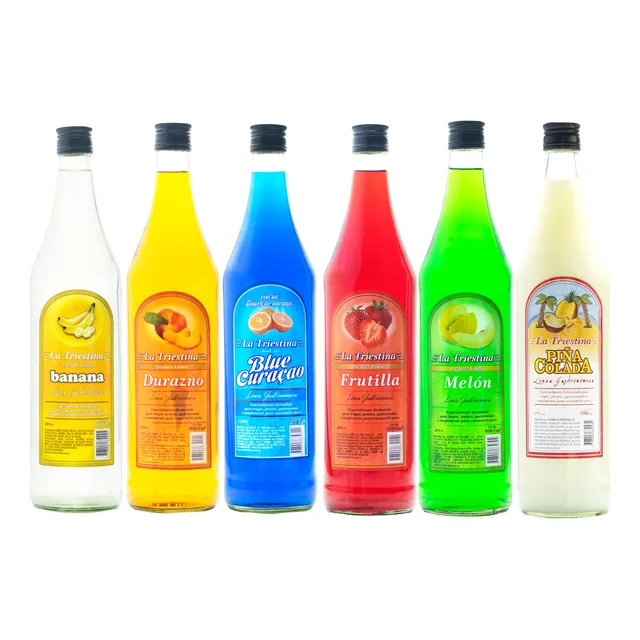 Licor Melon, Piña, Frutilla, Durazno, Pack Bar Tragos 950ml