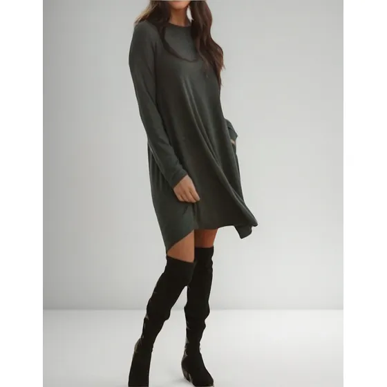 Vestido Amplio Mujer Lanilla Manga Larga Maitenas