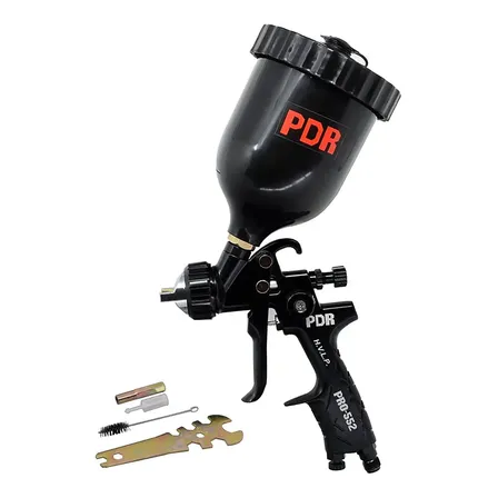 Pistola De Pintura Gravidade Pdr Pro552 Hvlp 600ml Bico 1,4mm Teflon