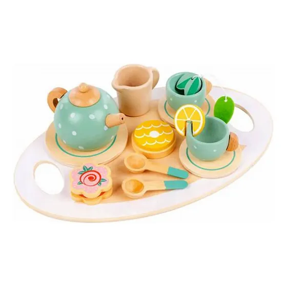 Juego De Te En Madera Colores Pasteles  (ak0145)
