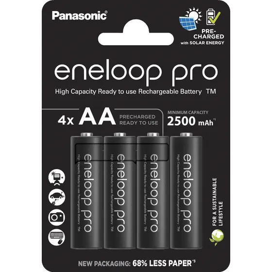 Panasonic Eneloop BK-3HCDE/4BE pilha AA cilíndrica de 4 unidades
