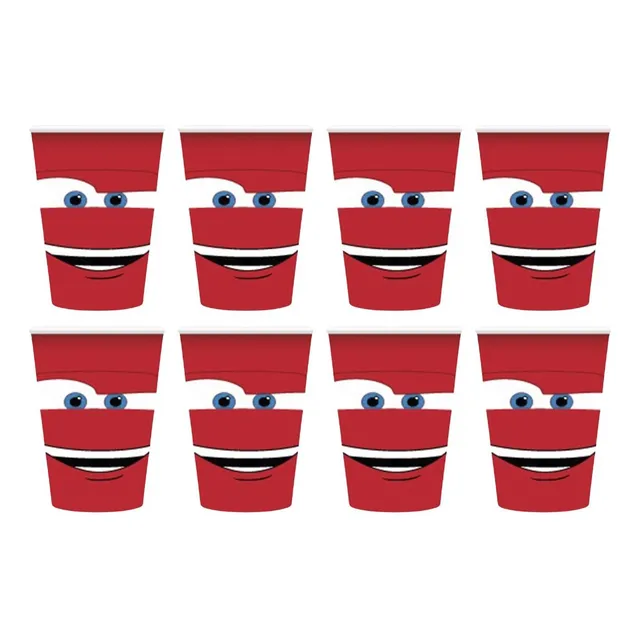 Pack X 8 Vasos Descartables Cars Original Oficial
