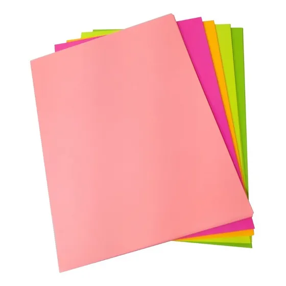 Hojas De Colores Fluorescentes Tamaño Carta 100 Unid