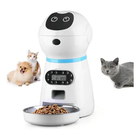 Alimentador Comedouro Automático Gatos Cães Pet Programável Cor Branco