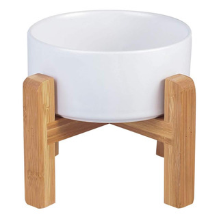 Cuenco Elevado Cerámica Gatos Soporte Madera, Anti-derrames Cuenco Elevado Cerámica Gatos Soporte Madera, Anti-derrames
