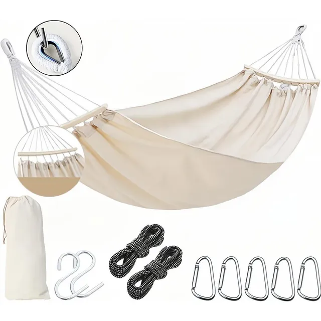 Hamaca Algodón Para Jardín Camping Exterior Portátil Mueble
