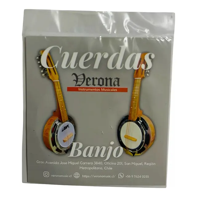 Encordado 12 Cuerdas De Banjo Verona Plateada Metálicas