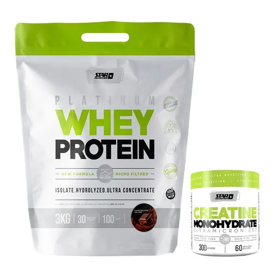 Proteina Star Nutrition  3 Kg + Creatina 300gr Masa Muscular