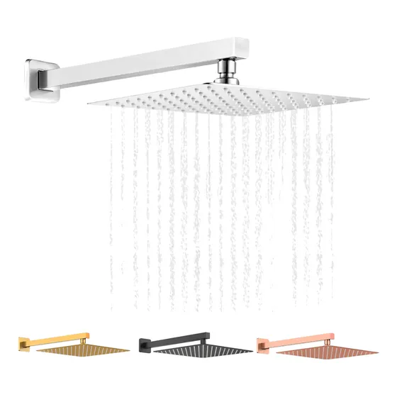 Kit Chuveiro Ducha Slim 20x20 Quadrada Inox Cano 40 Cm Cores