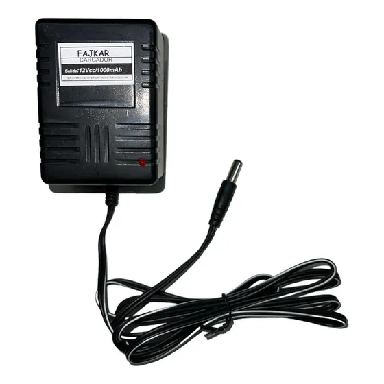 Cargador Bateria 12v 1amp + Ficha Plug Autos A Bateria Niños